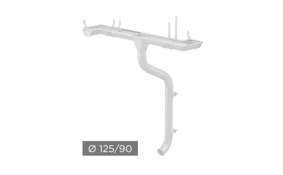 Водосточная система AQUASYSTEM PU 125/90 мм RAL 9003 в Смоленске
