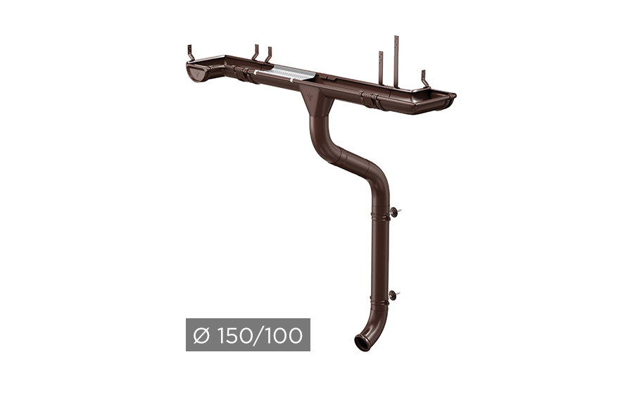 Водосточная система AQUASYSTEM PU 150/100 мм RAL 8017 в Смоленске