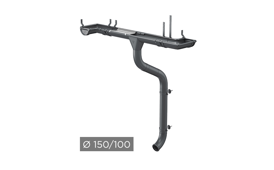 Водосточная система AQUASYSTEM PU MATT 150/100 мм RAL 7024 в Смоленске