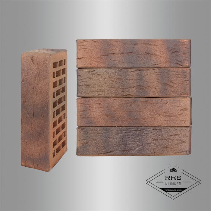 Кирпич облицовочный ЛСР, Ореховый флэш, Рустик, 1НФ в Смоленске