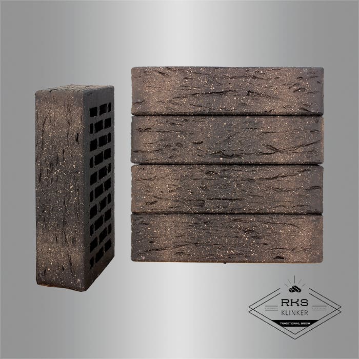 Кирпич облицовочный ЛСР, Графитовый с посыпкой, Рустик, 1НФ в Смоленске