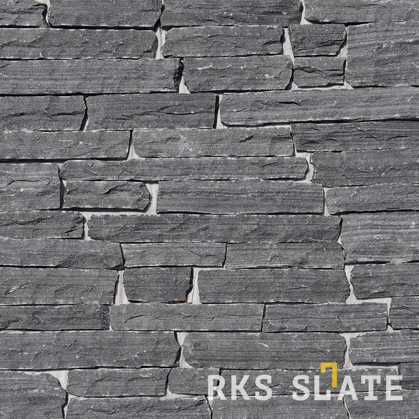 Фасадный облицовочный камень Monsoon Black Quartz Strips в Смоленске