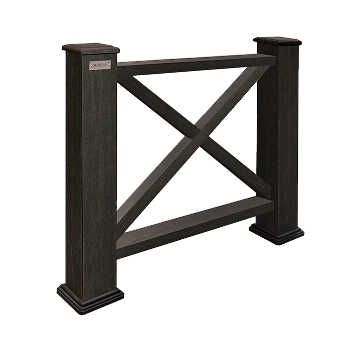 Ограждение из ДПК Outdoor, Кантри, 3D STORM, Black в Смоленске