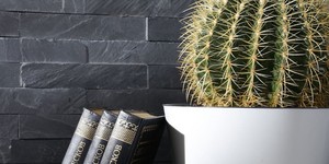 Черный камень для стен интерьера купить 3D панели RKS SLATE Сланец Matt Black Slate Classic (2)
