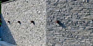 Забор и подпорные стены из камня 3D панель RKS SLATE Кварцит Grey Quartz Country большая галерея фото (3)