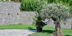 Забор и подпорные стены из камня 3D панель RKS SLATE Кварцит Grey Quartz Country большая галерея фото (4)