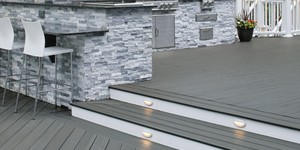 Каменная отделка стен кухни и уличной барбекю-зоны 3D панелями RKS SLATE Мрамор Cloudy Grey заказать с доставкой (4)