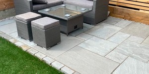 Серая плитка для патио из природного песчаника RKS SLATE Belgian Grey