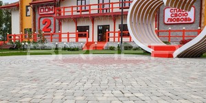 Тротуарная плитка Браер Классико круговая туман, винный, коралловый - узоры тротуарной плитки из двух цветов (1)