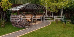 Тротуарная плитка БРАЕР купить Классико круговая коричневый, песочный белый и винный