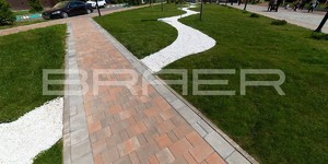 Тротуарная плитка БРАЕР Старый Город Ландхаус туман, серый, койот - Сквер им. 50-летия ВЛКСМ. Подольск (3)