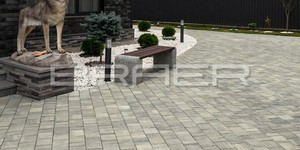Тротуарная плитка на бетонное основание фото - Браер Старый Город Ландхаус Туман купить в Воронеже